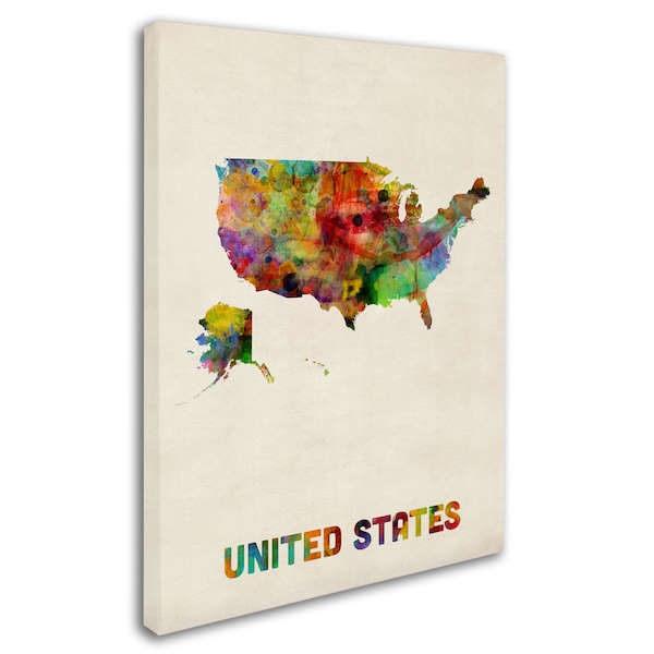 Michael Tompsett 'US Watercolor Map' Canvas Art,35x47